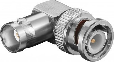 Adapter BNC Wentronic 11345, kënd 90°, metalik, argjendtë