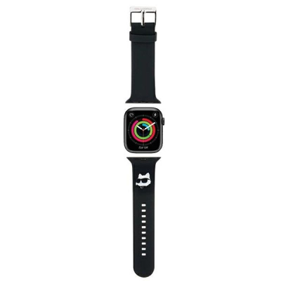 Byzylyk për Apple Watch Karl Lagerfeld NFT Choupette, 42/44/45mm dhe Ultra, gome, i zi