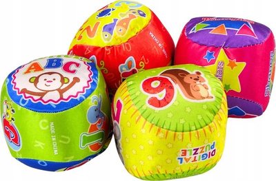 Set lodrash me topa të butë për lojë e mësim, 4 copë, shumëngjyrëshe