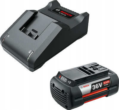 Set bateri dhe karikues Bosch GBA 36V 6.0Ah AL 36V-20, për vegla kopshti