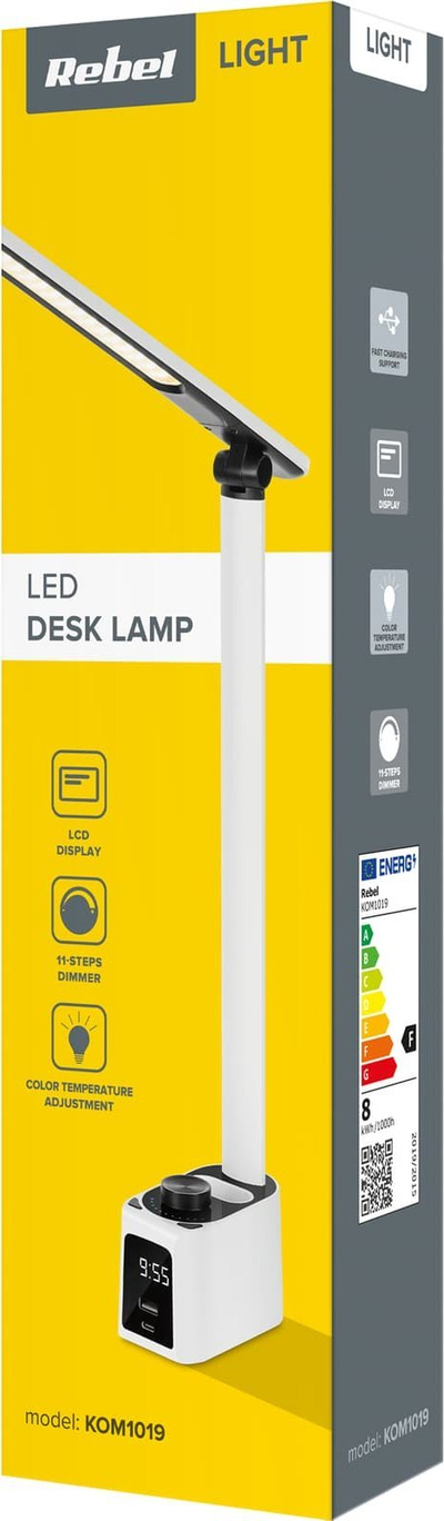 Сточна лампа REBEL KOM1019, LED, со USB и USB C полнач, бела