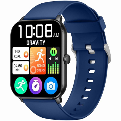 Smartwatch Gravity GT36 6, IP68, monitorim shëndeti, blu