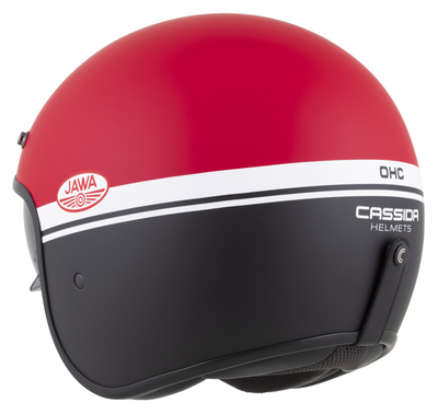 Helmetë moto CASSIDA Oxygen 2.0 Jawa OHC, e hapur, me diell, e kuqe matt e zezë e bardhë