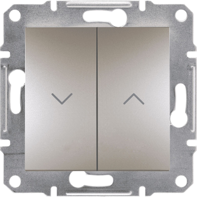Buton roletash Schneider Asfora EPH1300369, me dy taste, ngjyrë metalike