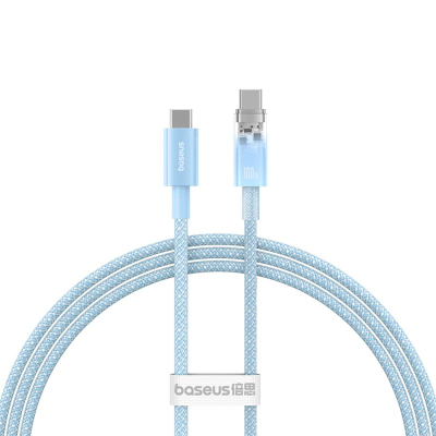 Kabllo USB C Baseus Explorer, Type C në Type C, 100W, 1m, blu