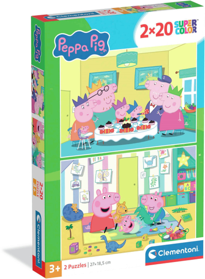 Puzzle Peppa Pig, 2x20 copa, shumëngjyrëshe