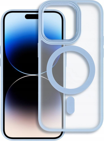 Mbulesë silikoni MagSafe për telefon Apple iPhone 16 Pro, PC+TPU, blu mat