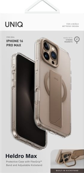 Këllëf telefoni Uniq Heldro Max për iPhone 16 Pro Max 6.9", MagClick, ari taupe