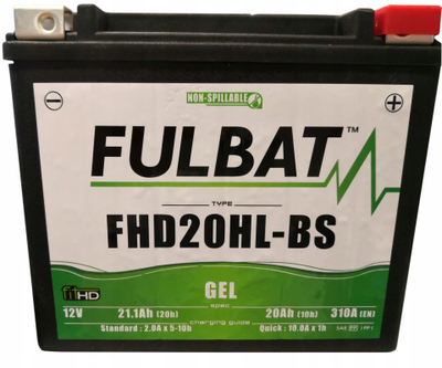Bateri motori Fulbat FHD20HL-BS, GEL, zevëndëson HVT1 Harley 65989-97