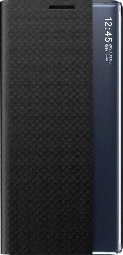 Mbulesë Sleep View për telefon Samsung Galaxy A55, me flip edhe këmbëz për qëndrim, e zezë