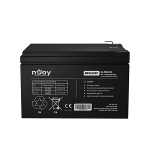 Bateri nJoy GP12122F, 12V 12Ah, Lead Acid AGM, gri