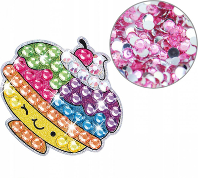 Set arti Diamond Painting Rose Gem, ngjitëse me gurë dekorativë, motive ëmbëlsirash, shumëngjyrësh