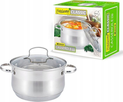 Tenxhere Maestro MR-3512-24, me kapak, 24cm, argjendtë