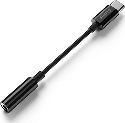 Adapter audio Genius ACC-C100, USB-C në 3.5mm, stereo, i zi