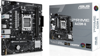 Pllakë amë ASUS Prime A620M-4, AMD A620, Socket AM5, 2 slota, Micro ATX