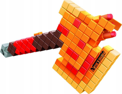 Lodër sëpatë Nerf Minecraft Firebrand, me fishekë shkumë, plastike, portokalli