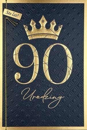 Честитка за роденден 90 години, големина B6, со плик, шарена