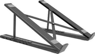 Stendë laptopi me hub USB C Choetech HUB M48, 7 në 1, HDMI 4K, PD, gri e errët