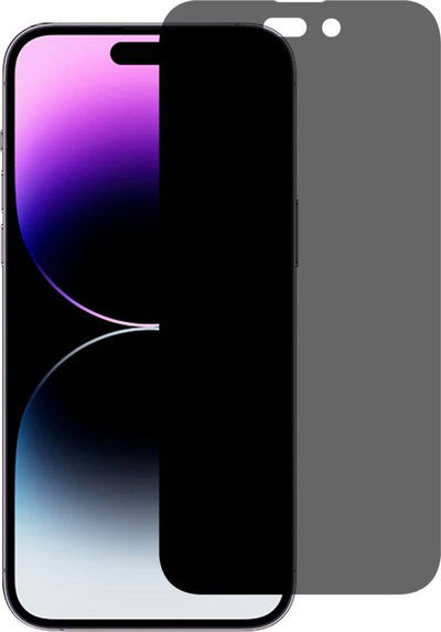 Xham mbrojtës privacy për ekran iPhone 14 Pro Max, xham i kalitur, kornizë e zezë