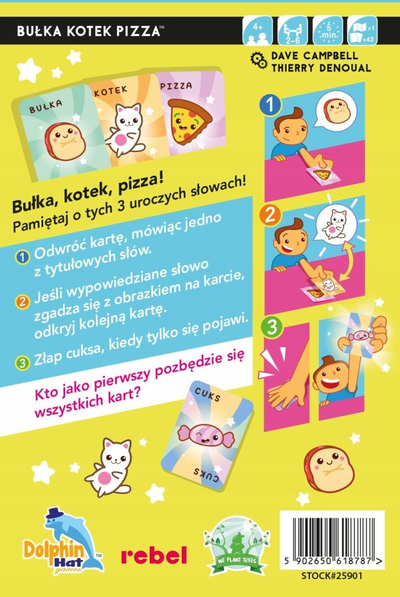 Lojë me letra Rebel Game Bun Kitten Pizza, për fëmijë, shumëngjyrëshe