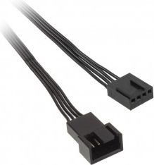 Kabllo zgjatuese ventilatori PWM ZUAD 4pin në 4pin, 30cm, e zezë