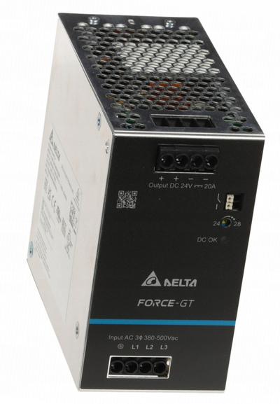 Furnizim energjie industrial Delta DRF-24V480W3GBA, 24V, 480W, trefazor