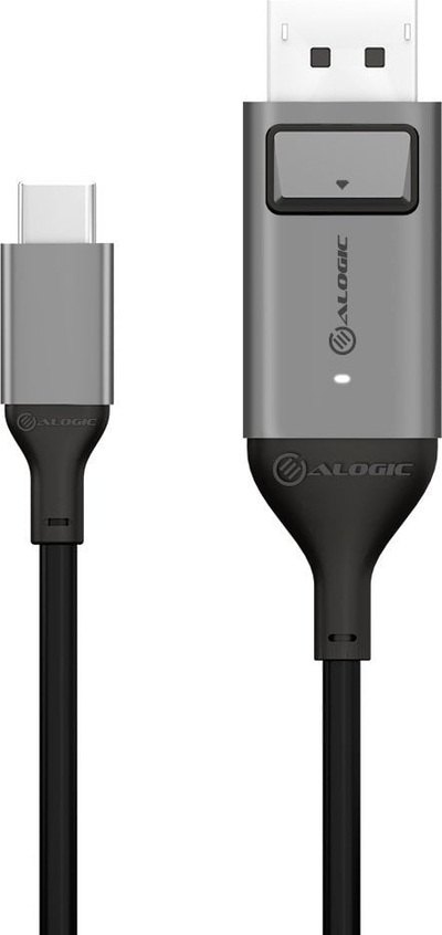 Kabllo USB C në DisplayPort Alogic Ultra ULCDP01, 1m, 4K 60Hz, gri e zezë