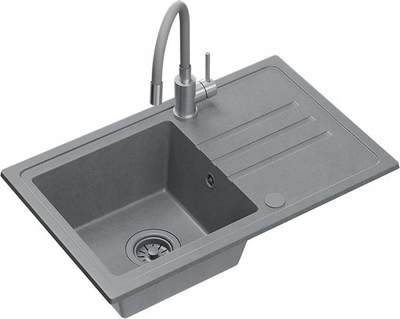 Lavaman kuzhine Quadron Ben 111, 1 kazan, granit, 70x44x17.5 cm, gri