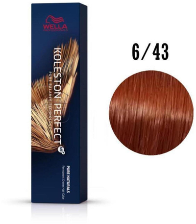 Bojë flokësh Wella Koleston Perfect 6/43, e përhershme, 60ml, dark blonde golden red