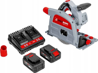 Sharrë zhytëse pa kabllo Holzmann TAS165AKKU, 40V DC, 2x80Wh, e kuqe