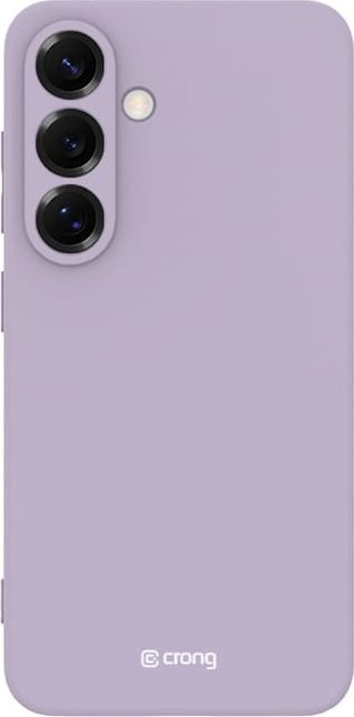 Футрола за телефон Crong Case Samsung Galaxy S25, силиконска, со микрофибер, виолетова