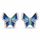 Vathë për femra Brilio Silber Butterflies EA1104WB, të argjendtë/kaltër