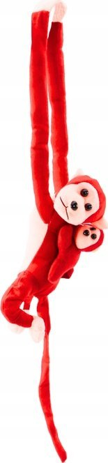 Lodër pelushi majmun me bebe Plush Monkey, 90 cm, e kuqe
