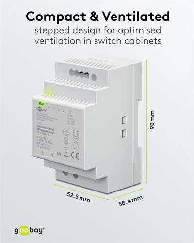 Furnizues energjie Goobay, montim në shinë DIN, 24 V DC 2.5 A 60 W