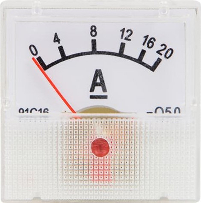 Ampermetër analog AC, 20A, mini, i bardhë