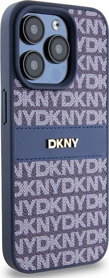 Mbulesë telefoni DKNY DKHCP15LPRTHSLB, për iPhone 15 Pro 6.1", lëkurë, blu
