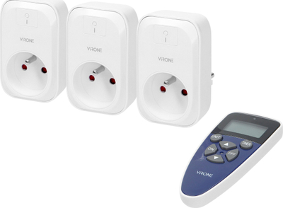 Set prizash wireless Virone RS-1, telekomandë me kohëmatës, 3+1, të bardha