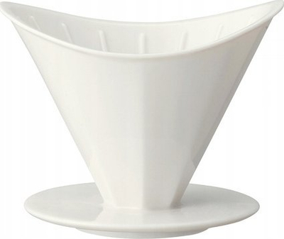 Dripper për kafe Kinto Oct, qeramike, 4 filxhanë, i bardhë