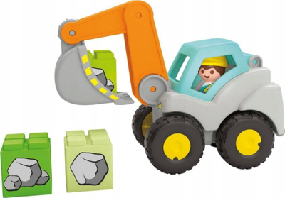 Lodër eskavator Playmobil 71684 Junior, kabinë që hapet, për kalamaj 1-4 vjeç, shumëngjyrëshe