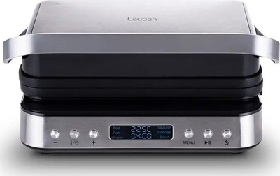 Grill elektrik Lauben Contact Grill Deluxe 2000ST, 2000W, pllaka mos-ngjitëse, gri me të zezë
