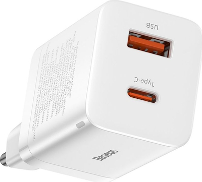 Karikues rrjeti Baseus Super Si Pro BSU2902WHT, 30W, 1x USB C 1x USB A, i bardhë