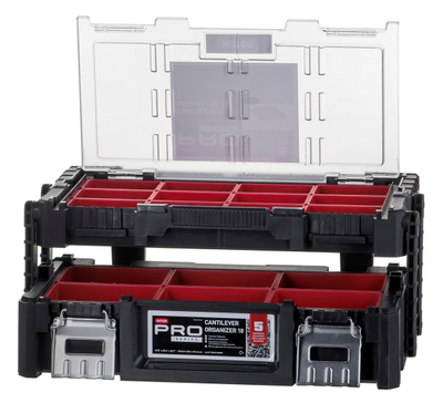 Kuti veglash Keter Tool Box 237006, 18 ndarje, kapak transparent, gri