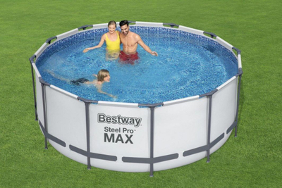 Надземен базен Bestway Steel Pro Max 56420, 366x122 cm, челична конструкција, сив