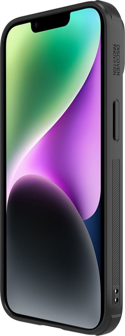 Futrollë Nillkin Synthetic Fiber S për iPhone 14 Plus, me kapak kamere, e zezë