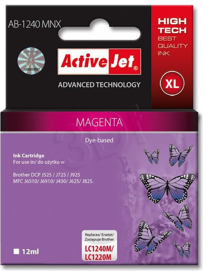 Activejet AB-1240MNX Мастило Касета, Магента, 12 ml