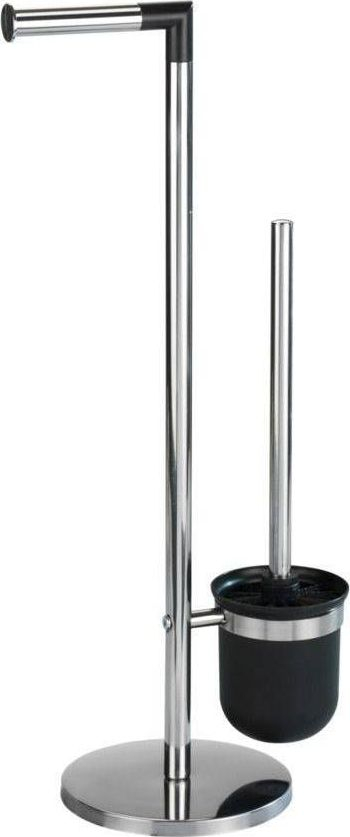 Mbajtëse letre higjienike me furçë Wenko Parus, çelik inox, ngjyrë argjendi