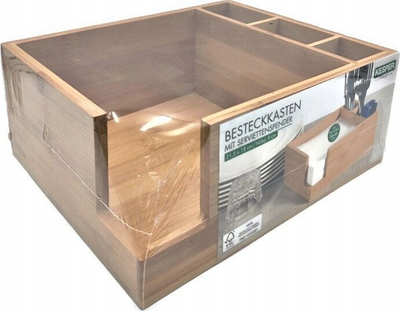 Organizer tavoline Kesper Box, bambu, 21.5x18 cm, ngjyrë druri natyrale