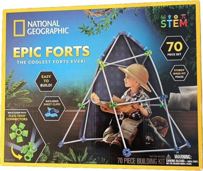 Set ndërtimi National Geographic Epic Forts, 70 pjesë, STEM, shumëngjyrësh