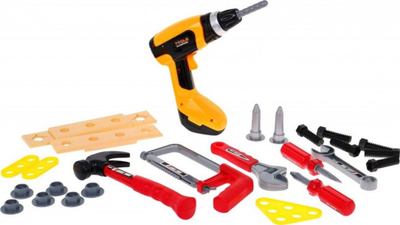 Set veglash lojë Tool Set Handyman, 26 elemente, kaçavidë elektrike, shumëngjyrësh