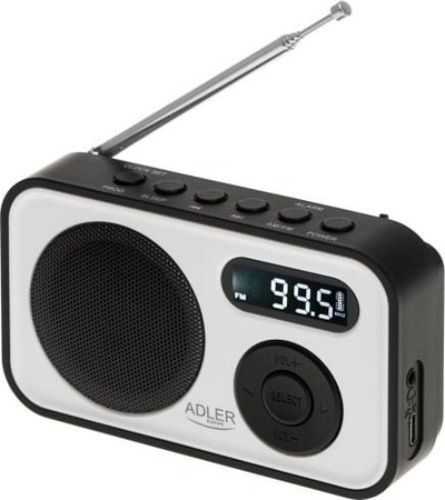 Radio portative Adler AD 1906, FM AM, LCD, e zezë